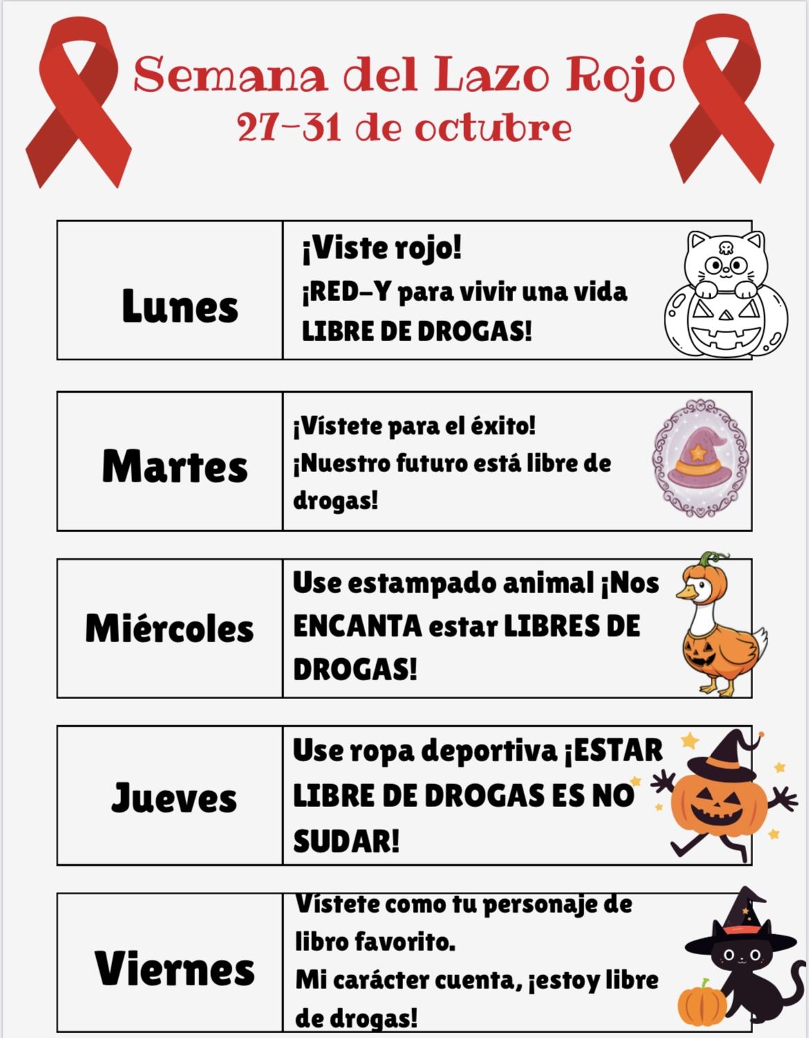  Red Ribbon Week Spanish